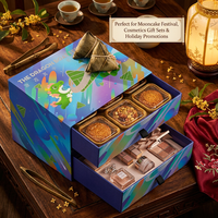 Boîte cadeau de luxe personnalisée à double couche avec tiroir, pour festival, gâteaux de lune, cosmétiques, emballage en papier avec compartiments intérieurs