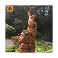 Décoration de jardin grande taille en Bronze Antique, Statue de musculation, Statues en Bronze chair, Sculpture d'homme de Fitness à vendre