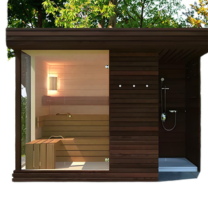 <span class=keywords><strong>Sauna</strong></span> exterior espaciosa de cedro para 6 personas, con vapor húmedo combinado y ducha. - Product Image 1