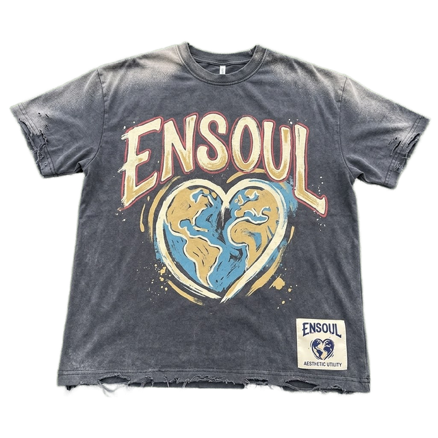 Men's Summer Casual 100% Cotton Jersey Blank Solid Regular T-shirts Wash-and-Distress Process 220g Tee for Outfit