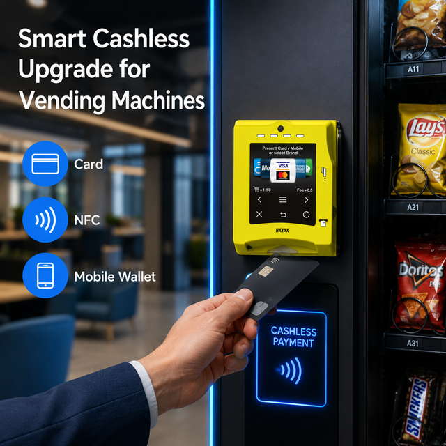 High-End Vending Machine Cashless Payment Terminal with NAYAX VPOS Touch Card Reader