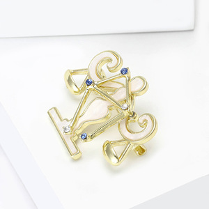 2025 nouveau Design les 12 signes du zodiaque épinglettes métal strass balance broches broche pour la décoration de chemise des femmes - Product Image 5