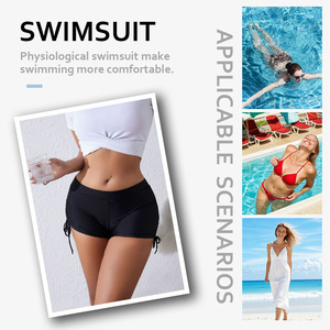 Culotte de bain menstruelle pour femme, coupe shorty, haute absorption, protection anti-fuite, pour le sport - Product Image 4