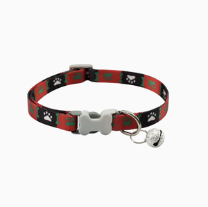 Collar Ajustable para Mascotas, Correa de Cuello para Perro o Gato, de Poliéster Estampado, con Campana y Hebilla de Hueso, para Uso Diario - Product Image 1