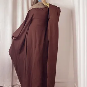 Loriya Wholesale Middle East Wrinkle Polyester Plus Size Breathable Abaya EID Ramadan Clothing For Women