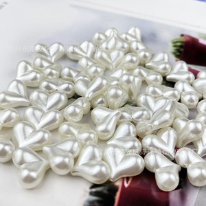 Acrylic Pearl Heart <b>Beads</b> For Jewelry Making DIY Accessories 10mm White Loose <b>Beads</b> - Product Image 2