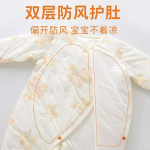 Mameluco Unisex para Bebé, Otoño Invierno, 40g, Acolchado de Doble Capa, Protección para <span class=keywords><strong>el</strong></span> Vientre, Algodón, Body para Recién Nacido - Product Image 2