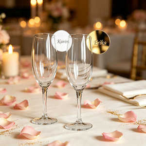 Étiquette personnalisée en acrylique pour <span class=keywords><strong>verre</strong></span> à <span class=keywords><strong>vin</strong></span>, breloque miroir or/argent, ornement suspendu minimaliste pour mariage, fête, bar, restaurant, vente en gros - Product Image 2