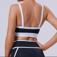 Soutien-gorge de sport antichoc haute intensité color-block avec bretelles croisées, débardeur sans couture en Spandex/Nylon pour la course et le yoga féminin