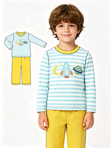 Conjuntos de Ropa para Niño Pequeño con Estampado de Universo Personalizado, Camisa para Niño, Pelele para Bebé, Venta al por Mayor, Ropa para Niños a Juego - Product Image 1