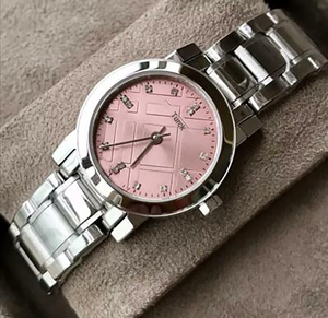 Montre pour femme Burbe personnalisée avec strass et cristaux de saphir, luxe, sport, affaires, simple, en acier inoxydable, quartz, 20 mm, 50 m - Product Image 2