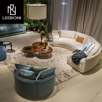 Italienische beliebte Wohnzimmer Sofa halbrunde Halbkreis modulare Mond Samt moderne halbrunde Sofas