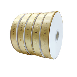 Luxury Double Face 100% Polyester Gold <strong>Ribbon</strong> for Brand Packaging <strong>Easter</strong> Wreath Bow Gift Wrapping Decoration - Product Image 3