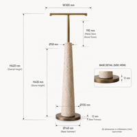 Lampadaire en pierre moderne rétro, grande base en résine texturée, abat-jour en tissu, LED, salon, E27