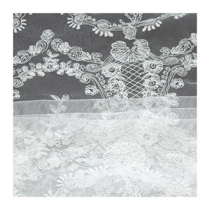 Erkoumi <span class=keywords><strong>blanc</strong></span> luxe broderie paillettes suisse Voile dentelle garnitures pour robe de mariée accessoires Lingeries ensembles robes - Product Image 4