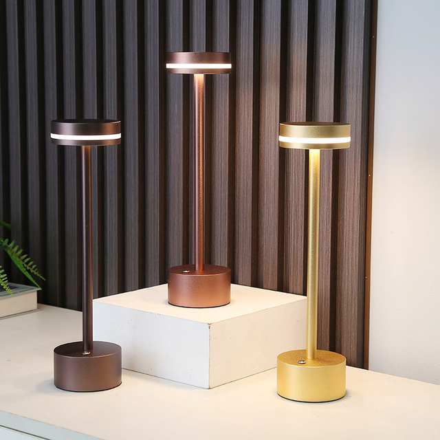 Touch Dimming Rechargeable Table Lamp Wireless Home Desk Lights Portable Cordless Modern Luxury Restaurant LED Desk Table Lamps