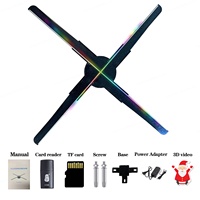 Projecteur Holographique 3D Missyou, Ventilateur LED Holographique pour Plafond, Vitrine, Bar, Casino, Affichage Publicitaire pour Fêtes, Modèle de 45 cm de Diamètre