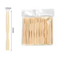 Mini-fourchettes jetables en bambou de 3,5 pouces pour fêtes, charcuteries, apéritifs, cocktails, mariages, petites brochettes d'apéritif