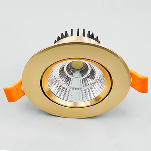 Foco empotrable <span class=keywords><strong>LED</strong></span> COB ajustable comercial de <span class=keywords><strong>30W</strong></span>, foco de techo redondo dorado, luz empotrada de techo, accesorio de luz descendente - Product Image 5