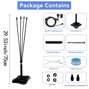 Vente en gros portable 4 buses de pulvérisation système de refroidissement par brumisation mobile brumisateurs flexibles pour patio extérieur - Product Image 6