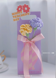 Ramo de Flores de Ganchillo Hecho a Mano, Ramo de Flores de Clavel de Ganchillo, Tarjeta con Ramo de Flores Rojas, para Suministros de Ramos del Día de la Madre - Product Image 3