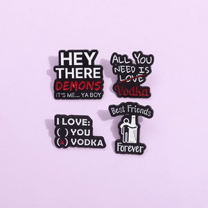 En gros, épingles en métal émaillé, badges broches créatifs et amusants à l'anglaise, épingles de col 'Meilleur ami <span class=keywords><strong>pour</strong></span> <span class=keywords><strong>toujours</strong></span>', accessoires vestimentaires, en stock - Product Image 3