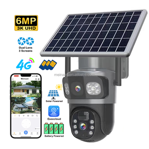 Eseecloud 3屏<span class=keywords><strong>2</strong></span>镜头4g无线太阳能电池板低功率PTZ摄像机4k闭路电视户外安全4g sim卡太阳能摄像机 - Product Image 1