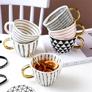 Tasse à café expresso en céramique, haute qualité, créative, peinte à la main, tasse à thé pour verres