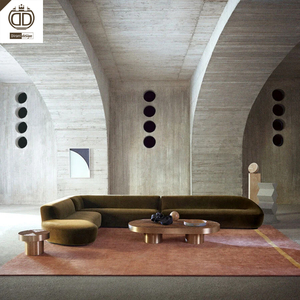 Servicio de localización Foshan Furniture Italian High End Luxury Velvet Curved Large Quality <span class=keywords><strong>Villa</strong></span> Sofás de lujo - Product Image 2