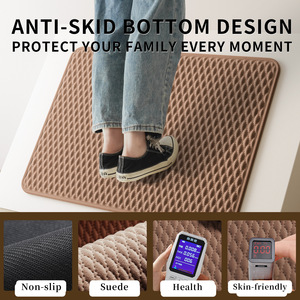 Alfombra de Baño de Terciopelo de Algodón, Rectangular, Geométrica, Absorbente, Antideslizante, Diseño Minimalista para Baño - Product Image 5