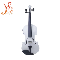 HUASHENG High Gloss White Electric Violin OEM ODM String Music Instrument Violin 4/4 for Beginner Professional
