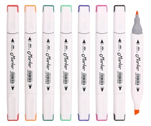 Ventes chaudes Marqueur permanent à double encre à base d'alcool 12/24/36/48 couleurs Forme carrée Oblique pour tableau blanc 10 mm Ensemble cadeau parfait - Product Image 1