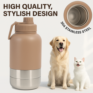Botella de viaje para mascotas de acero inoxidable JZ de 32oz, juego de cuencos y comida de agua 3 en 1, aislado al vacío a prueba de fugas para perros y propietarios - Product Image 5