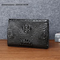 Nouvelle Pochette Homme Grande Capacité en Simili Cuir Grain Os de Crocodile, Sac à Main d'Affaires, Trousse de Toilette, Vente en Gros