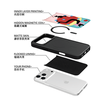 Coque de téléphone AG Feeling Black Edge avec motif chat de canapé doré pour iPhone 17, 17 Pro Max, 16 Pro, 15, 15 Pro Max, 15 Pro, 14 Pro Max – Coque magnétique
