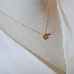 G4089 Chinese Red Rope Love Knot Stainless Steel Coin Pendant Necklace Good Luck Necklace Engrave <strong>Jewelry</strong> Amulet <strong>Lucky</strong> Gift - Product Image 4