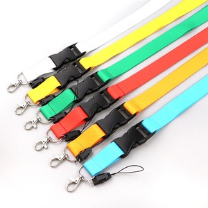<b>Polyester</b> <b>Lanyard</b> 2Cm Solid Color Buckle Phone Card Holder Id Badge Exhibition With Logo Printing Customizable - Product Image 3