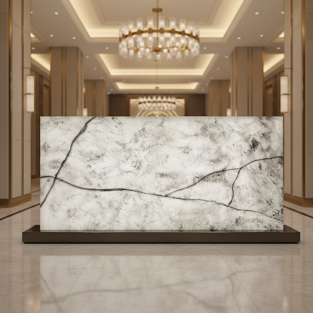 Modern Hotel Decorative Artificial Flexible Stone Wall Alabaster Slab Backlit Onyx Translucent Panel Cut-to-Size Design