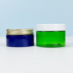 Wholesale Cosmetic PET <b>Plastic</b> <b>Jar</b> with Lid Custom Designed clear Blue Silk Screen logo 50g 100g 120g 200g Body Scrub Cream <b>Jar</b> - Product Image 5