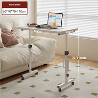 Table d'appoint mobile ergonomique et durable à hauteur réglable, bureau roulant pour le travail debout au chevet et la connexion à un tapis de course/vélo
