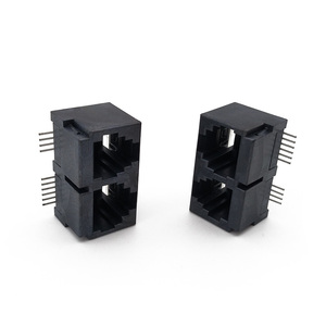 โรงงาน 5222 รายการด้านบน RJ9 4P4C RJ25 6P6C แจ็คโมดูลาร์หญิง SMD Ganged 1x2 พอร์ตแนวตั้ง <span class=keywords><strong>RJ10</strong></span> <span class=keywords><strong>RJ12</strong></span> ซ็อกเก็ตตัวเชื่อมต่อ SMT - Product Image 4