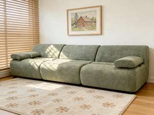 圧縮式コンバーチブルソファ 真空パック 家族向け モジュール式 取り外し可能なアームレスト セグメントデザイン モダンリビングルーム - Product Image 1