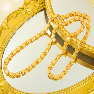 Cadenas de Oro Estilo Hip Hop de Moda Dubái, Joyería de Alta Calidad con Baño de Oro de 21k, Cadena Tipo Palomitas para Fiestas - Product Image 1