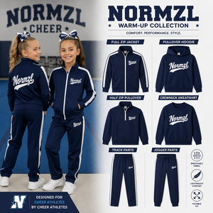 Ensemble de survêtements d'entraînement pour équipes de cheerleading, vestes et pantalons OEM d'usine, tenue de danse et d'échauffement - Product Image 1