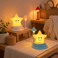 Veilleuse LED mignonne en forme d'étoile souriante avec mini lampadaire pour chambre d'enfant, décoration d'intérieur chaleureuse et confortable, lampe de chevet