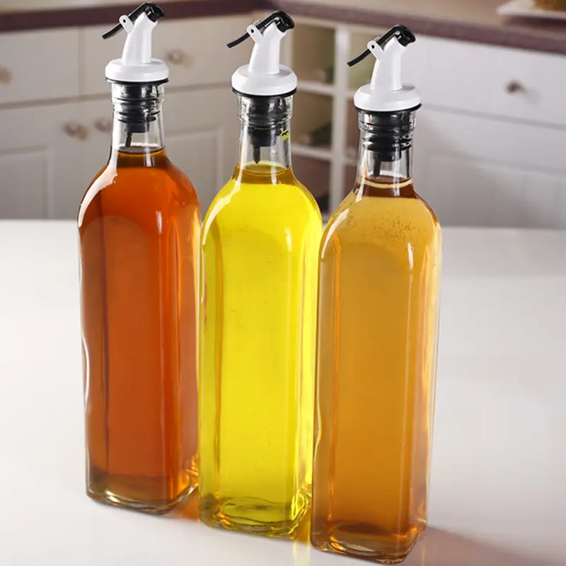 17 Oz Olive Oil Dispenser Set 4 pcs Olive Oil Spout Funnel Olive Oil Bottle and Vinegar Bottle for kitchen tools