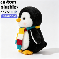 Peluche pingouin kawaii personnalisée en usine, adorable poupée pingouin douce avec écharpe tricotée pour la décoration de la maison et des fêtes