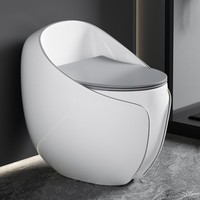 Toilet Keramik Satu Bagian Bentuk Telur, Model Berdiri, Mudah Dibersihkan, Praktis, Penjualan Terbaik OEM untuk Perlengkapan Konstruksi