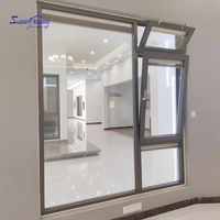 Fenêtre passive Auvent à triple vitrage Aluminium standard Faible valeur U Bonne efficacité énergétique Verre américain Prix d'usine Conception graphique