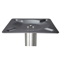 Base de table en acier inoxydable robuste pour la vente en gros, support de table monopoteau démontable pour projets hôteliers